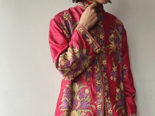 Pink Floral Embroidery Jacket