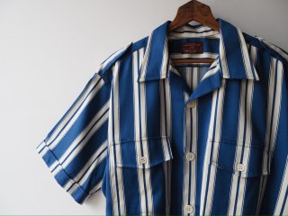 70s VAN HEUSEN Stripe Twill Half Sleeve Jacket