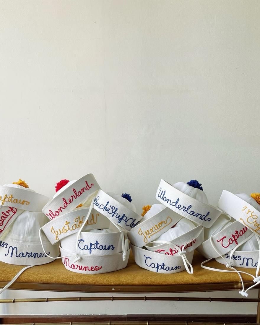 【新品未使用】Needles 蝶刺繍 デニム セーラーハット kp158_3.jpg