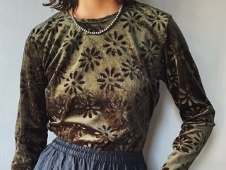 Moss Green Velour Top