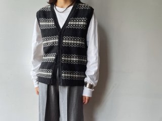 90s Gray Nordic Knit Vest