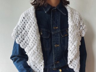 White Crochet Knit Bolero