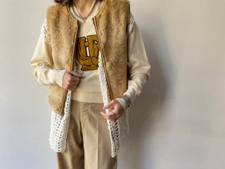 Beige Faux Fur Vest