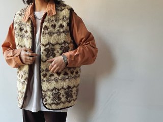 Ivory Wool Boa Vest