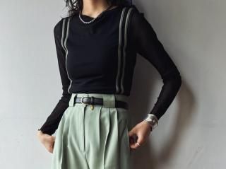 Black Sheer Sleeve Top