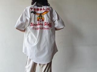 80s White Embroidery Shirt