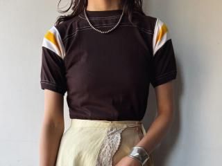70s- Dark Brown Football Tee
