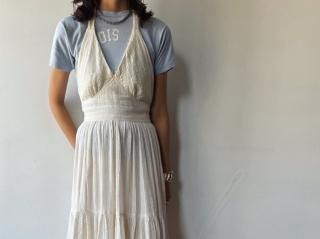 70s- Ivory Indian Cotton Dress