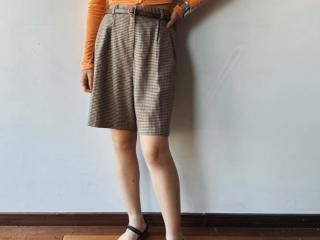 90s Brown Plaid Shorts