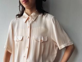 80s- Pale Pink Rayon Shirt