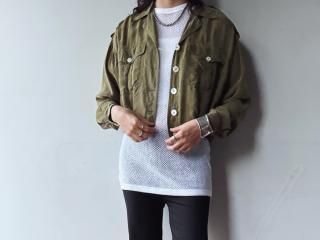 80s- Moss green Rayon Jacket