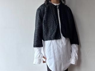 60s- Black Eyelet Cotton Jacket
