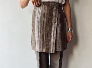 90s Brown Stripe Mini Skirt