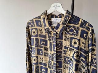 ¡ÚOutlet¡Û90s Blue Floral Shirt