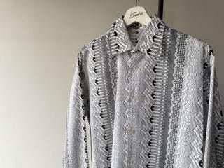 Outlet70s White Black Pattern Shirt
