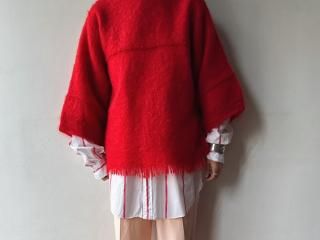 80s- Red Mohair Knit Sweater