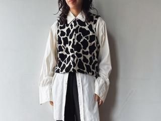 90s Animal Pattern Front Zip Top