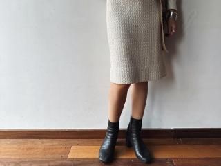 60s Off White Glitter Knit Skirt