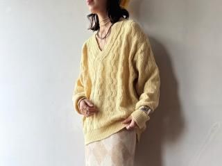 70s- Pale Yellow Mohair Knit Sweater