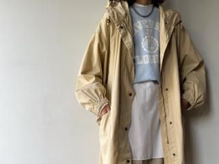 90s- Beige Military Style Cotton Coat