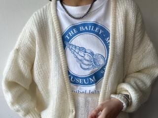 80s- Ivory Mohair Knit Cardigan