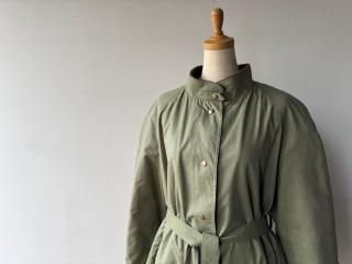 80s Olive Green Stand Collar Coat