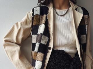 Black Granny Square Knit Vest
