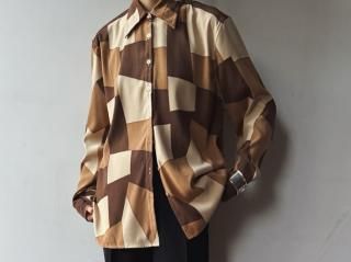 Brown Patchwork Print Shirt