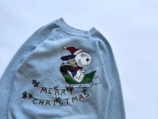 80s- Light Blue Snoopy Christmas Sweatshirt