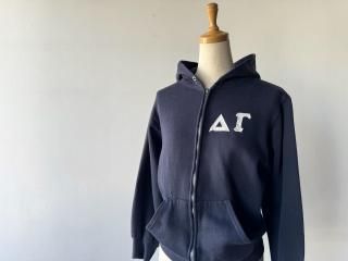 60s- Navy Front Zip Hoodie