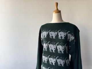 Green Cats Hand Knit Sweater