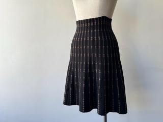 Black Brown Stripe Knit Skirt