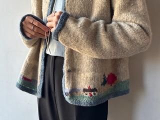 Gray Landscape Knit Cardigan