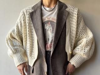 Ivory Crochet Knit Cropped Cardigan