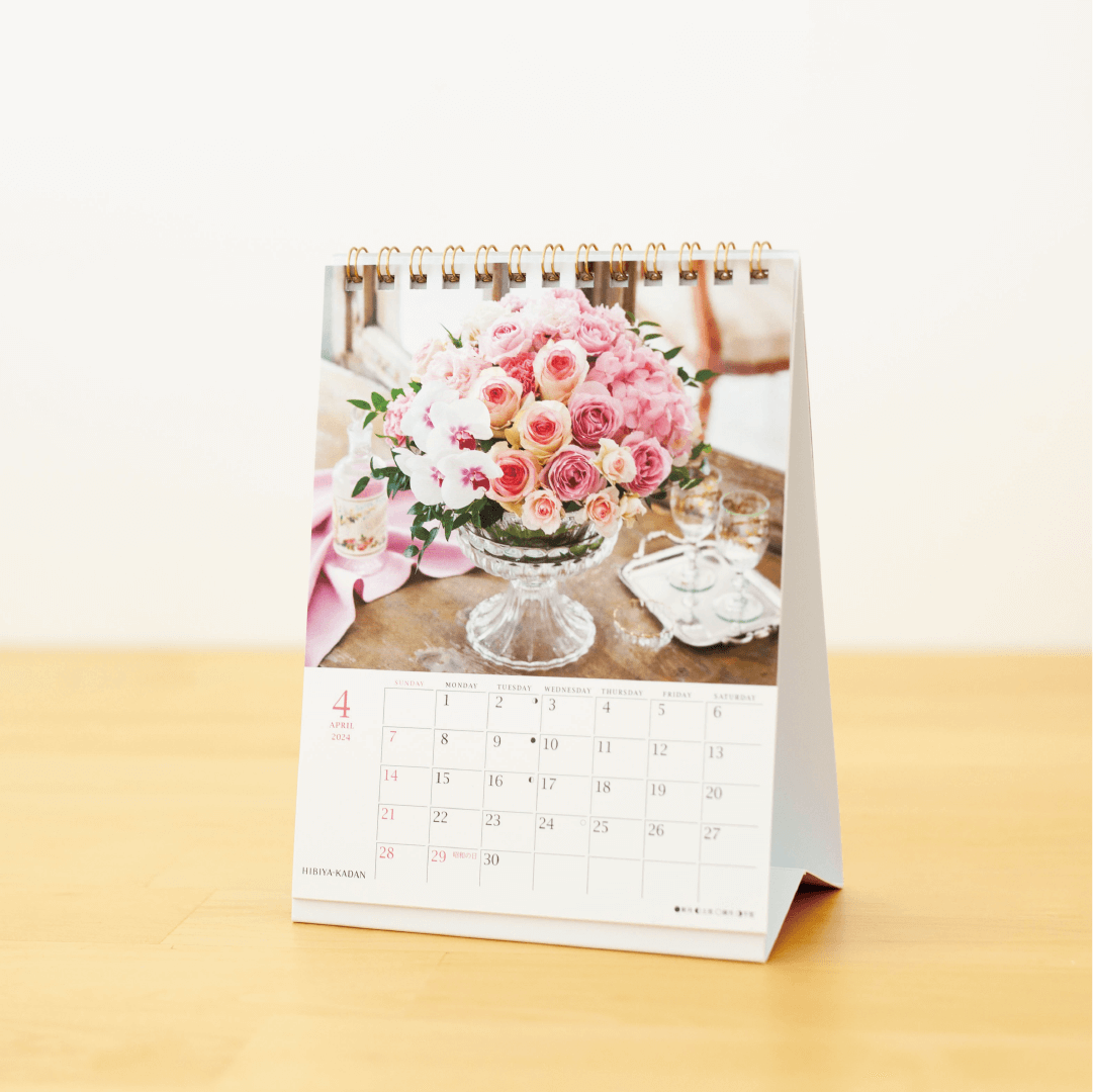 暦生活のお店　Flowers　卓上カレンダー　2024年】日比谷花壇　Precious