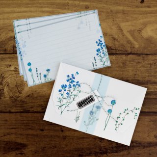 人気でかわいいブルーの花たちのレターセットの紹介