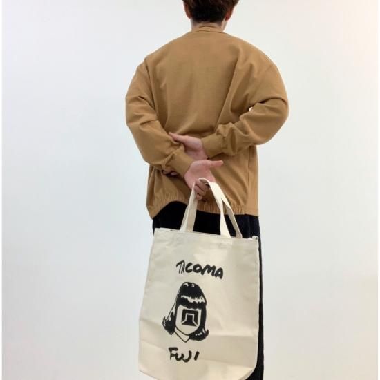 TACOMA FUJI (タコマフジ) / HANDWRITING LOGO TOTE BAG / ナチュラル