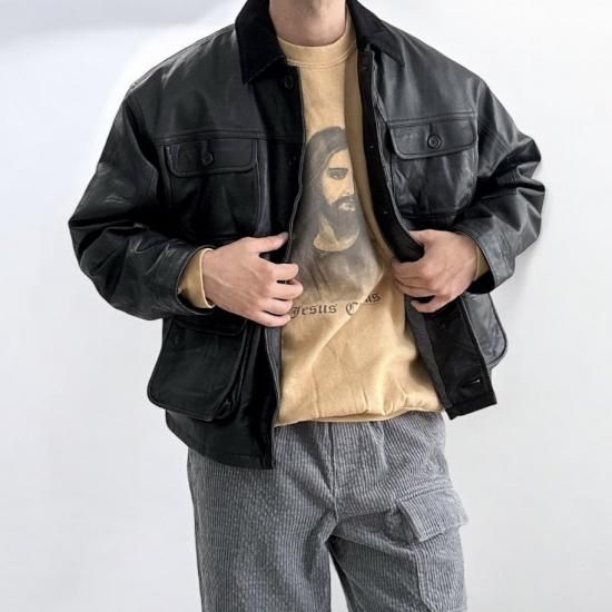 Yoused (ユーズド) / LEATHER CLASSIC WARDEN JACKET / レザー Yoused (ユーズド) / LEATHER CLASSIC WARDEN JACKET / レザー