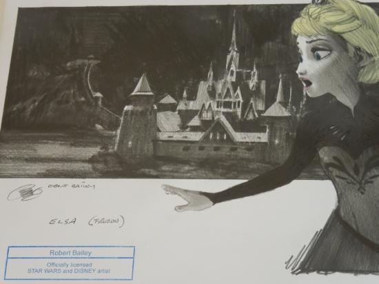 【一点物】Disney アナと雪の女王　線画　アート　絵画　アメリカ　鉛筆画 一点物】Disney アナと雪の女王 線画 アート 絵画 アメリカ 鉛筆画