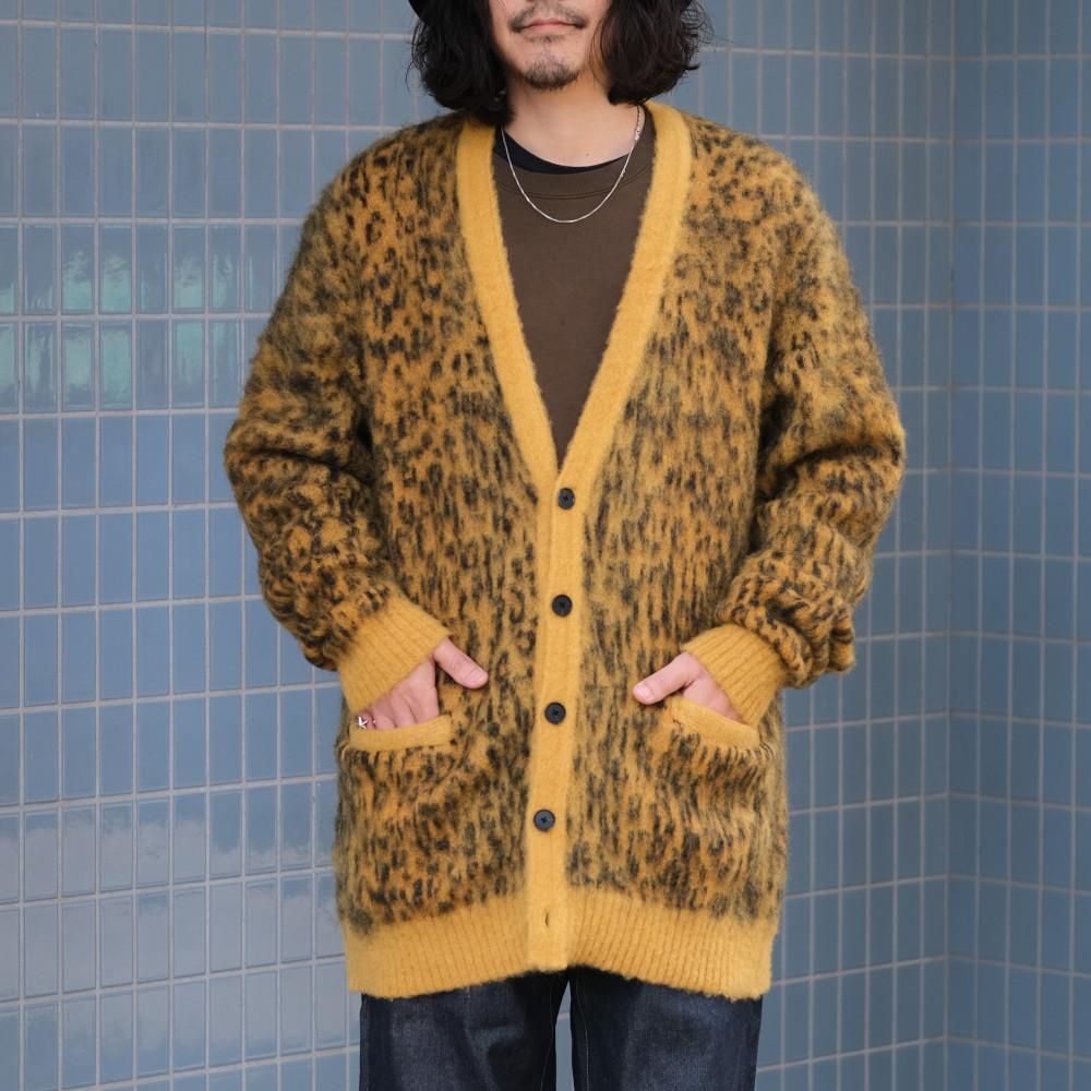 MINEDENIM マインデニム / ニット カーディガン Kid Mohair Leopard ...