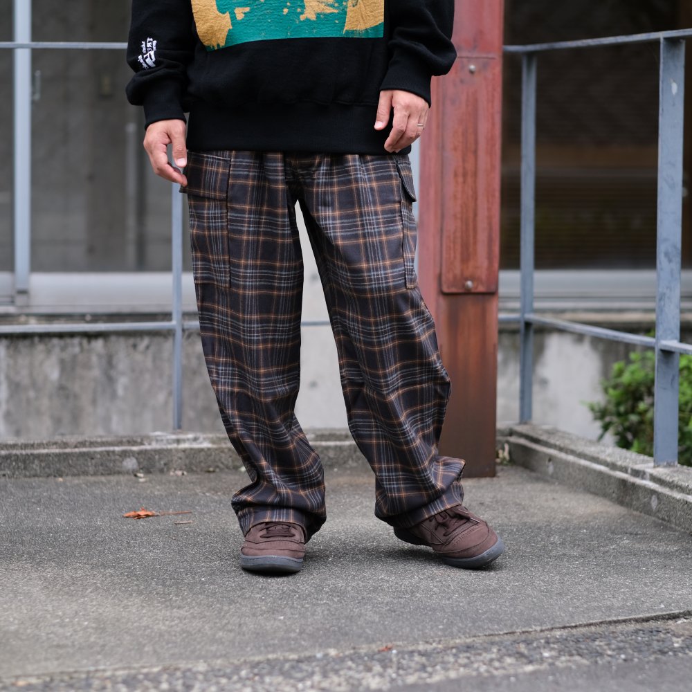 Black weirdos ブラック ウィドー / パンツ Wool Check Easy Cargo