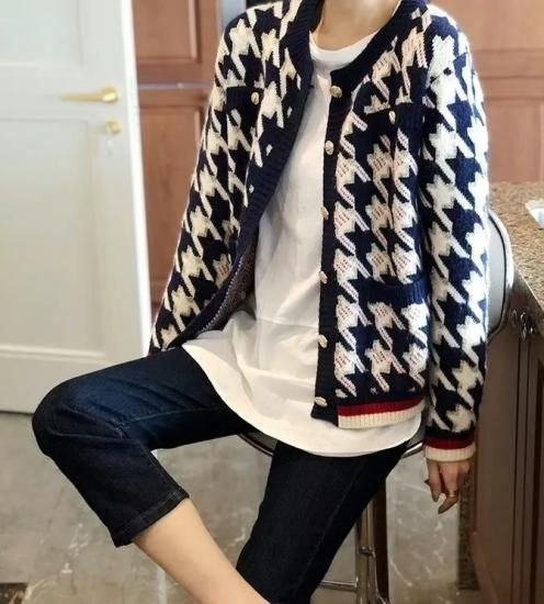 千鳥柄カーディガン - Maniere sélect fasion 千鳥柄カーディガン - Maniere sélect fasion