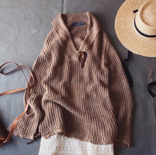 SALE 40%OFF Ralph Lauren Shawl collar linen knit