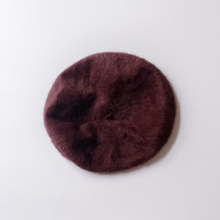 Vintage angora beret Dark brown