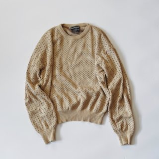 Vintage Heart Dot Woven Crewneck Sweater