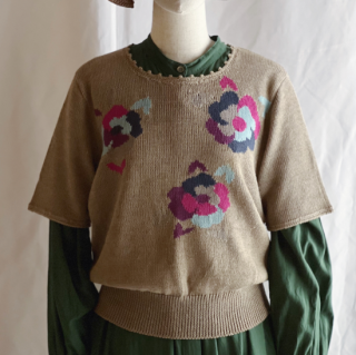 Vintage Flower Motif Summer Sweater