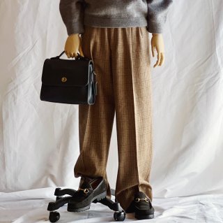 Vintage Wool Check Tuck Pants