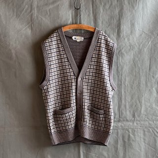 Vintage Aquascutum Club Check Knit Gilet