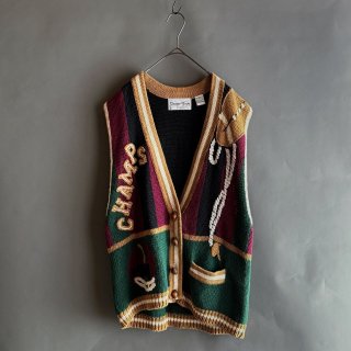 Vintage Rugby Motif Oversized Cotton Vest