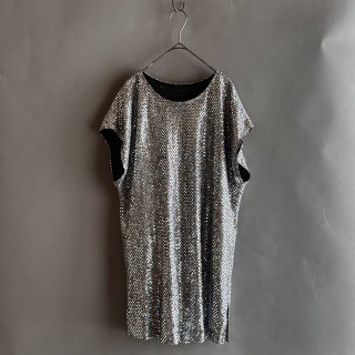 Vintage Metallic Silver Color Pullover Top